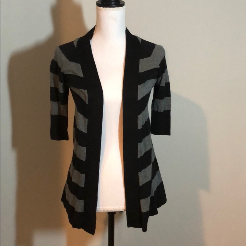 Express open cardigan sweater stripe gothic goth